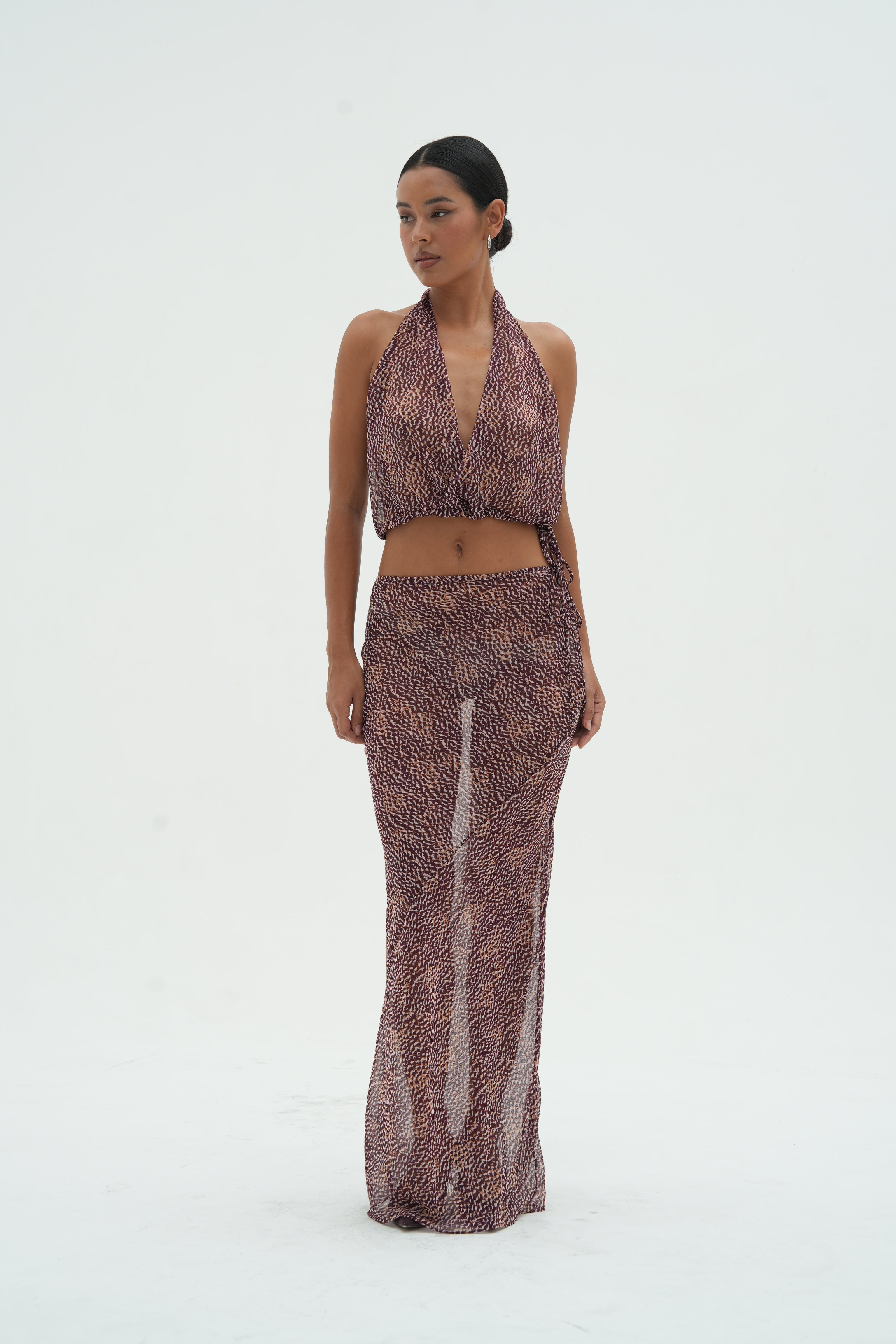 Savannah Maxi Skirt | Bordeaux Marbella