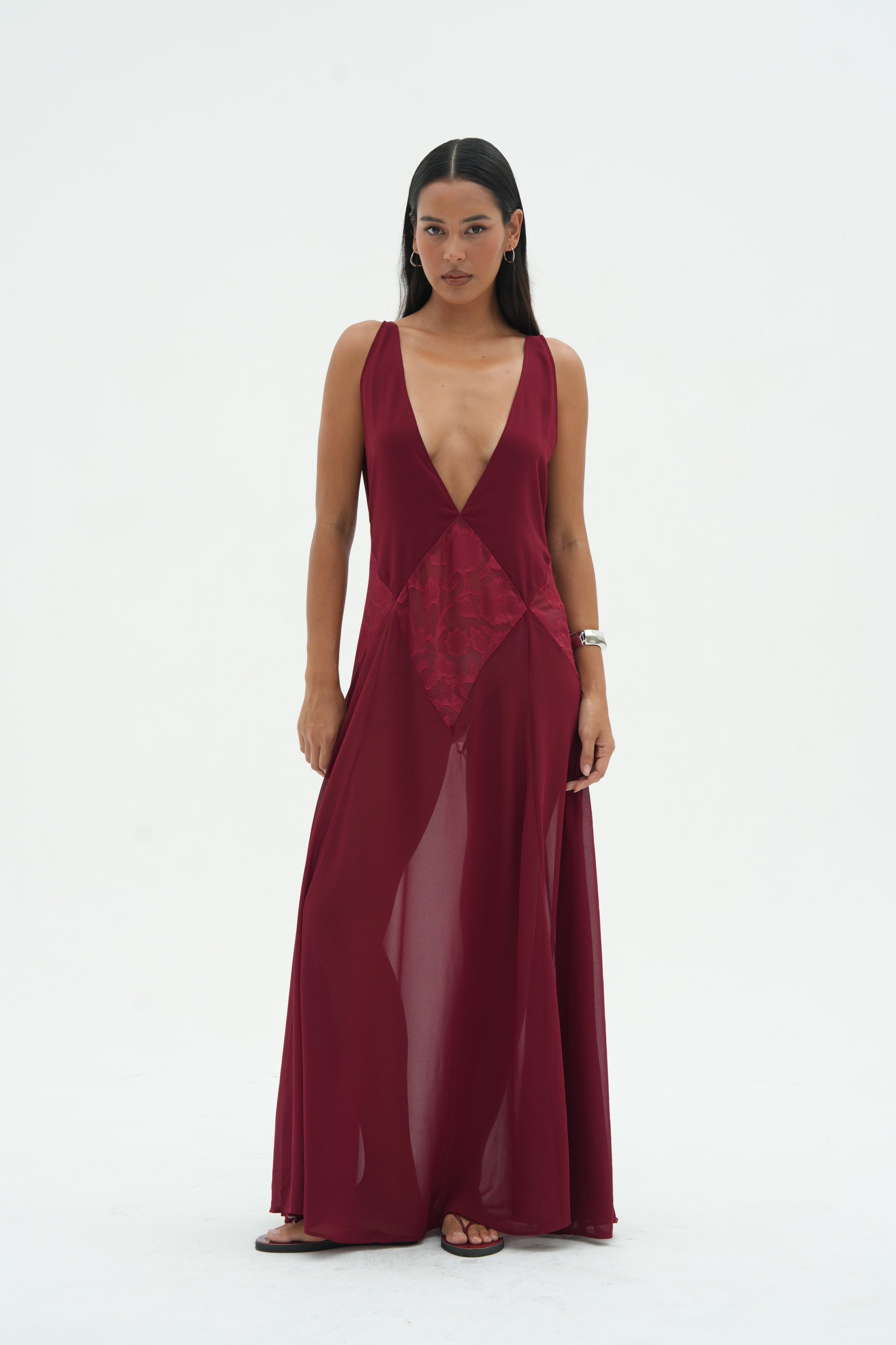 Estelle Diamond Dress  | Bordeaux