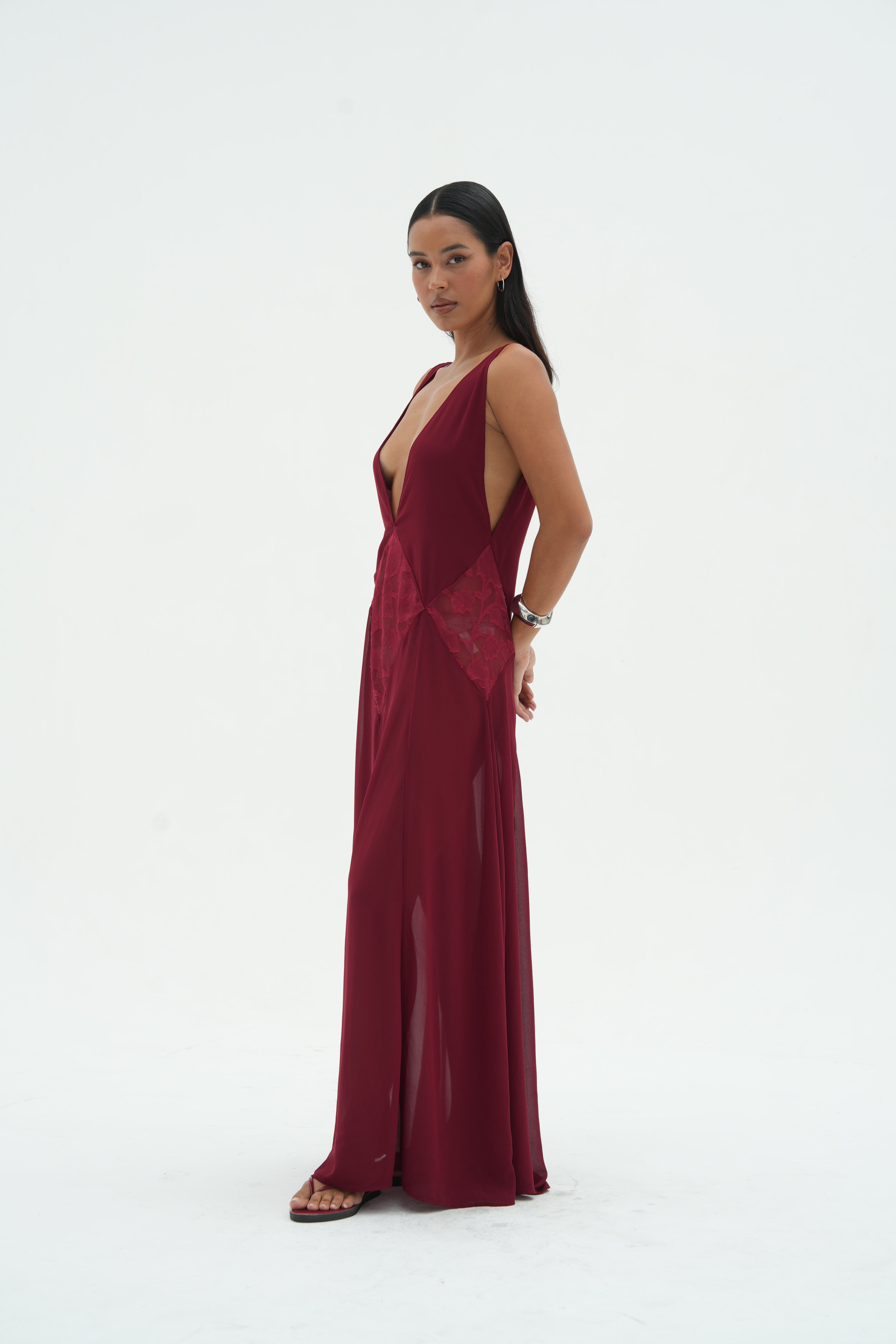 Estelle Diamond Dress  | Bordeaux
