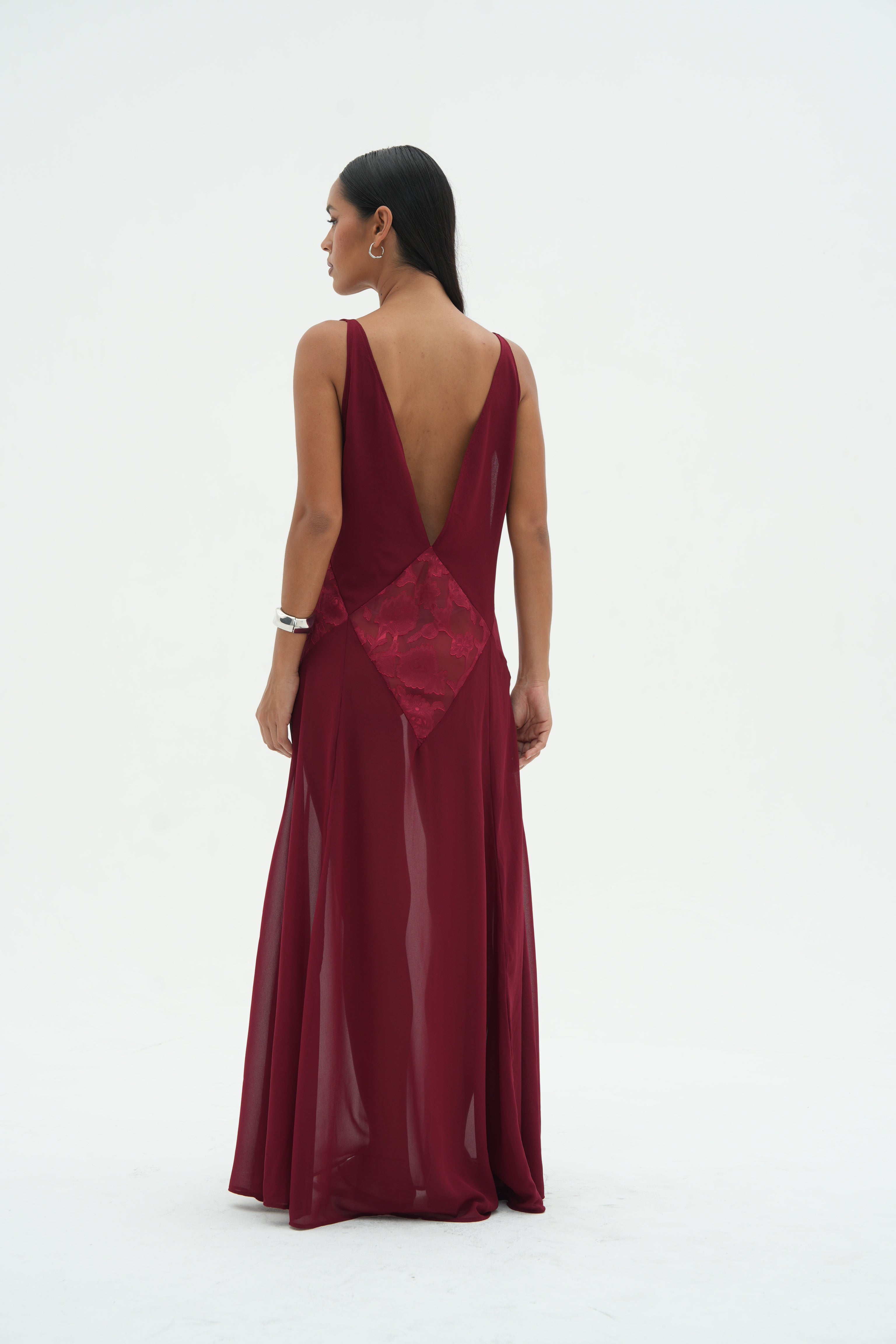 Estelle Diamond Dress  | Bordeaux
