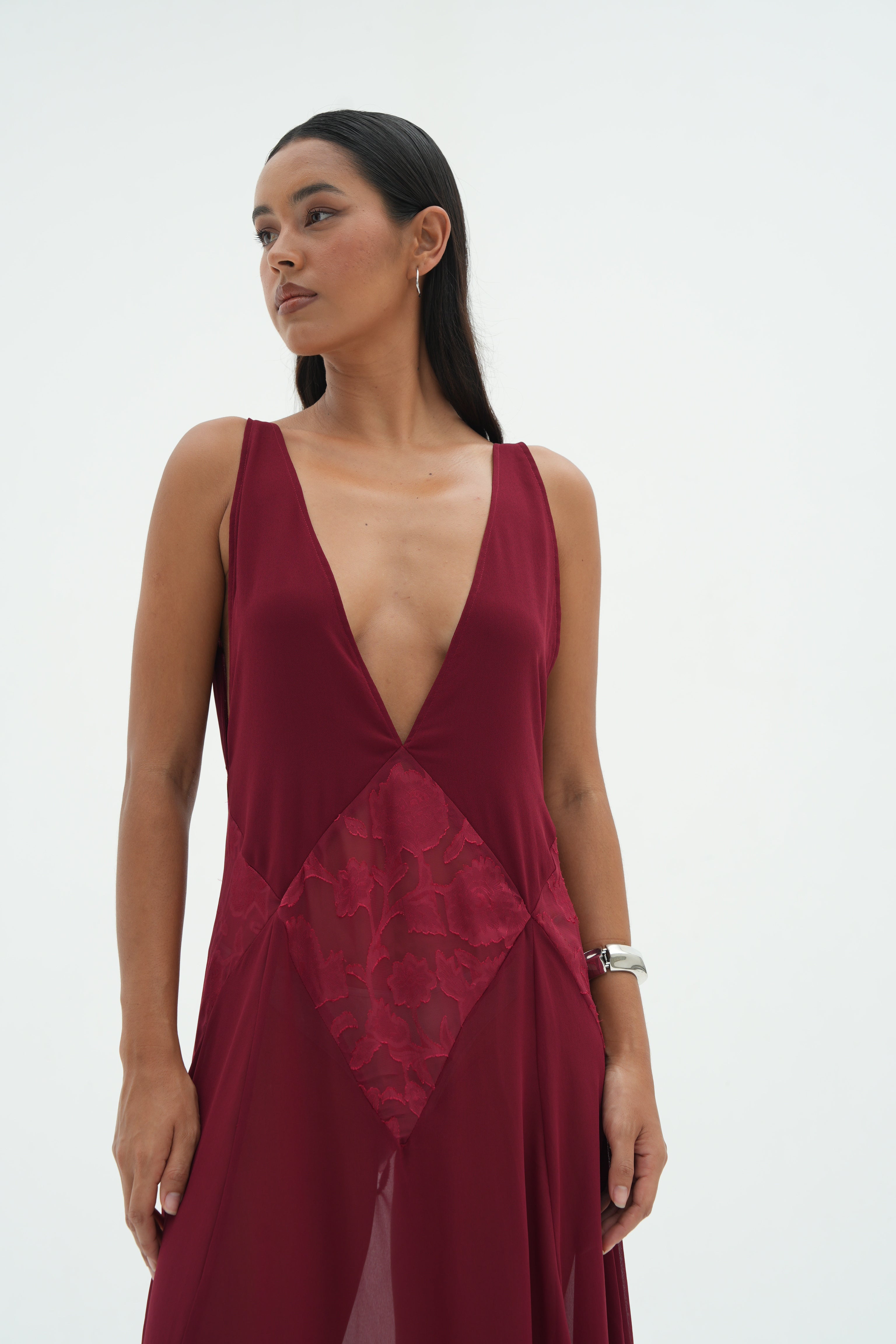 Estelle Diamond Dress  | Bordeaux