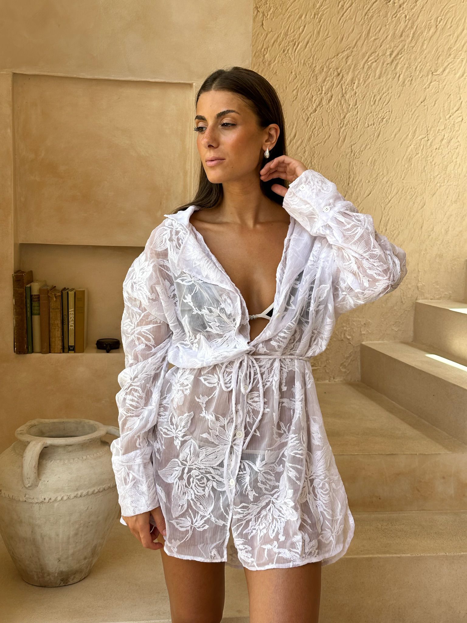 Santorini Shirt Dress | White
